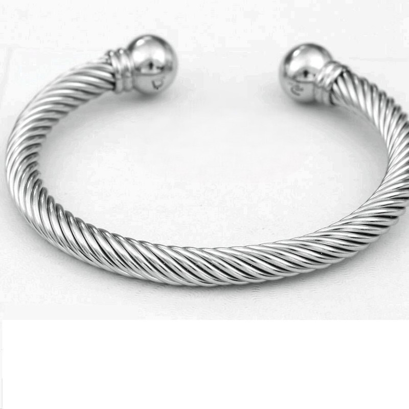 DG Men's Silver Stainless~Steel,Bangle Cable,Adjustable Bracelet*Unisex*Box gallery