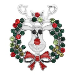 Snap Jewelry Christmas Reindeer Rhinestone 18-20mm Fits Ginger Charms Accessory