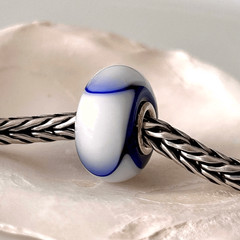 TROLLBEADS White & Blue Armadillo Bead LAA 925S RARE 2008 Unstamped Oldie