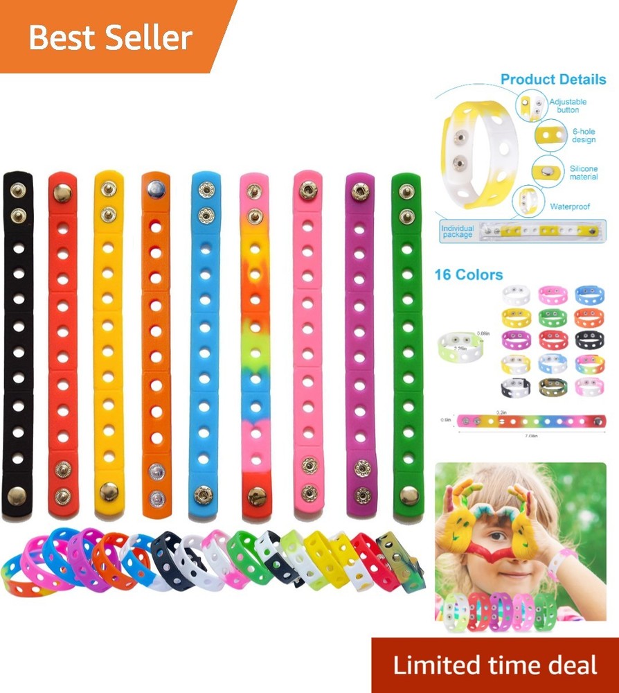 9 Pcs Colorful Silicone Wristbands for Kids Adjustable 7 Inch