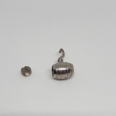 Silver Tone Barrel Locket Dangle Charm Pendant Secret Stash Screw-Top