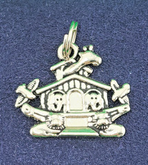 Noah’s Ark With Animals Silver Tone Pendant Charm