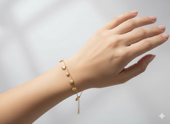 BRACELET Yellow Gold filled SLEEK Lab-Created diamond cut PREMIUM/UK/S