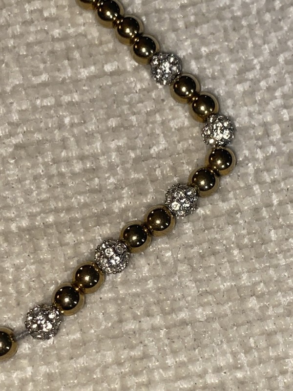 Michael Kors Beaded Charm Bracelet gold Round Crystal Accents gallery