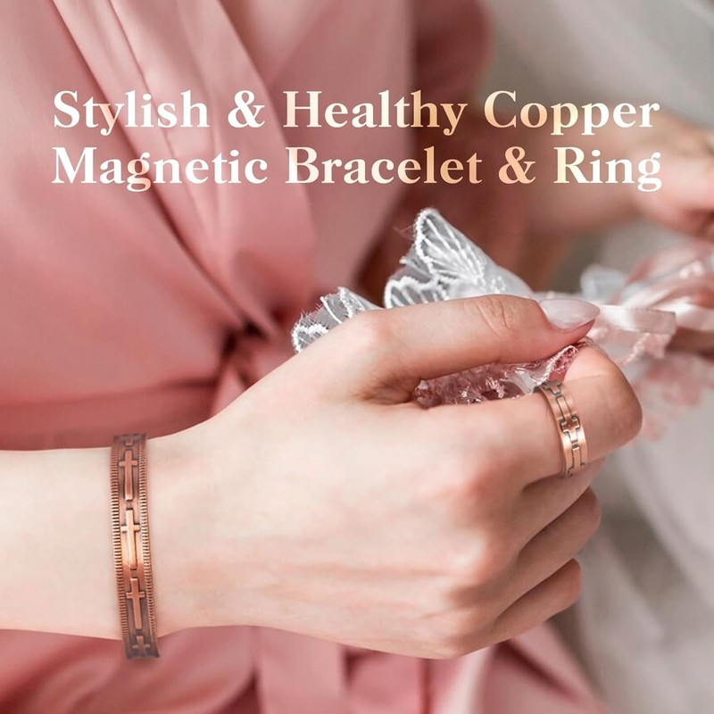 Pure Copper Magnetic Jewelry for Women - Joint & Energy Support Ring & Bracelet gallery