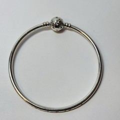 Pandora Sterling Silver Stars and Galaxy Bangle Bracelet 590009C01 7in -.31