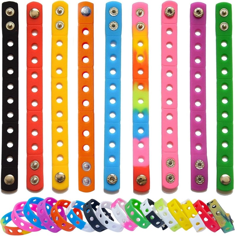 9 Pcs Colorful Silicone Wristbands for Kids Adjustable 7 Inch gallery