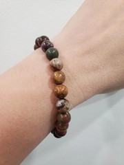 Picasso Polychrome Jasper Gemstone Stretch Bracelet 8mm 16.5cm Crystal Jewelry