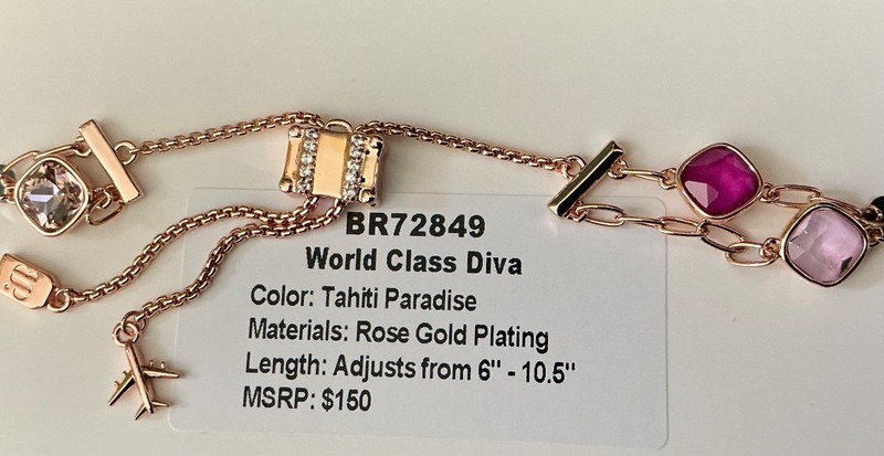 Bomb Party Jewel Candy Bracelet “ World Class Diva” BR72849 Tahiti Paradise RG gallery