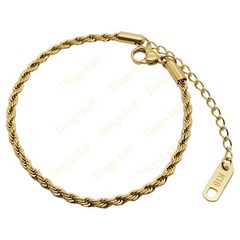 Designer Inspired 18K Yellow Gold Filled Rope Chain Bracelet 6″+2 inch extender