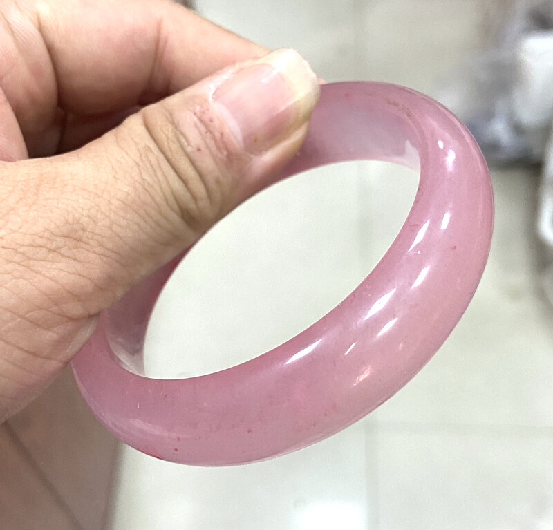 Genuine Natural Pink Jadeite Jade Gemstone Bangle Bracelet 56-66mm Jewelry gallery