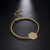 Flower of Life Ankle Bracelet Gold PVD 316L Stainless Steel Sacred Geometry gallery
