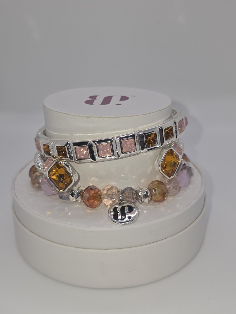 Bomb Party RBP6944 "She's A Peach" Stacking Bracelets Set Of 3 Stunning(JB)