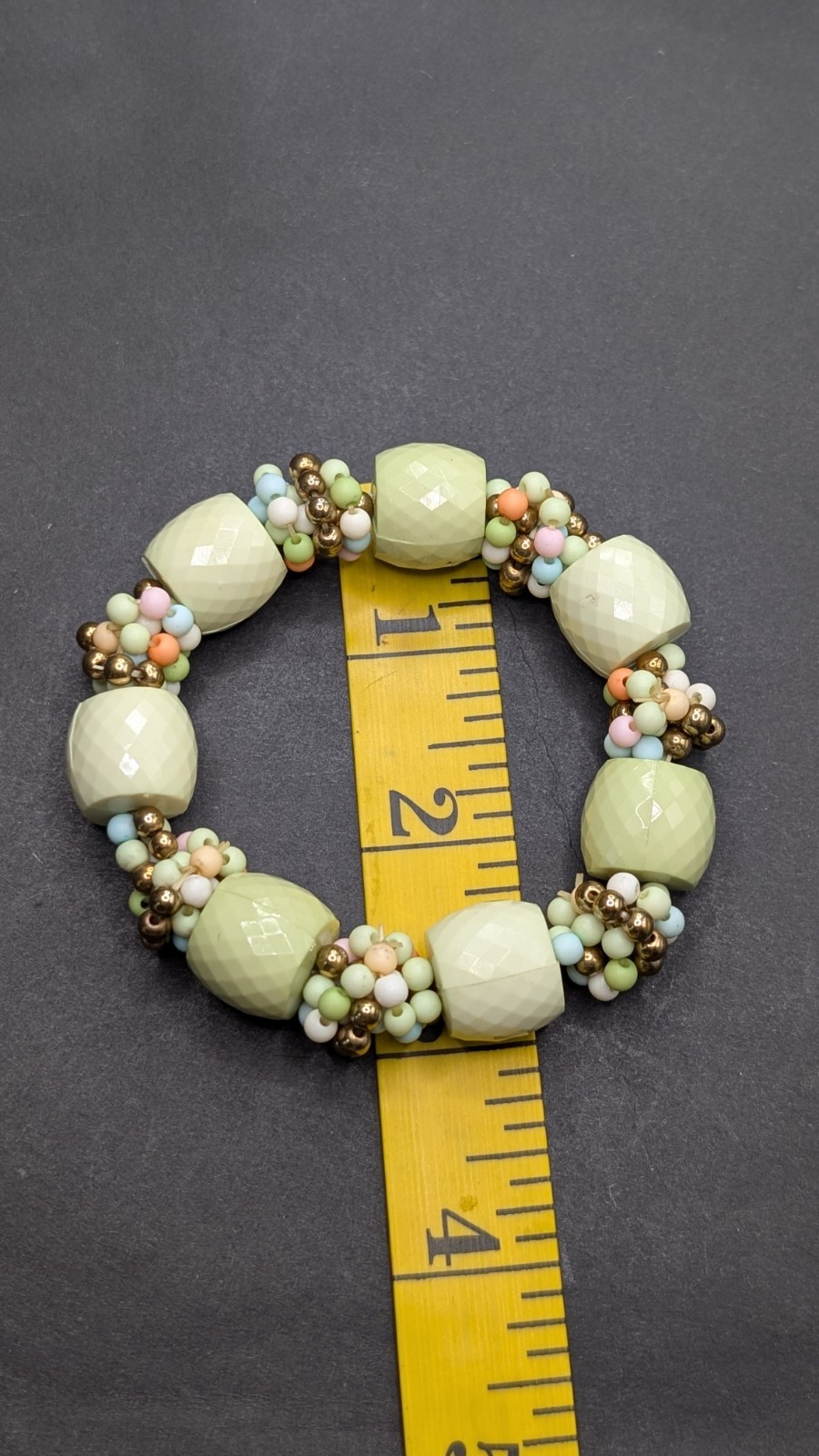 Women's Orange Teal Mixed 8mm Beaded Stretch Bracelet (17cm) S/M Wrist gallery