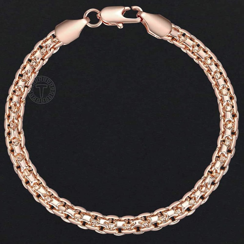 18 20cm Rose Gold Link Chain Bracelet Statement Bangle Bracelets Women's Jewelry gallery