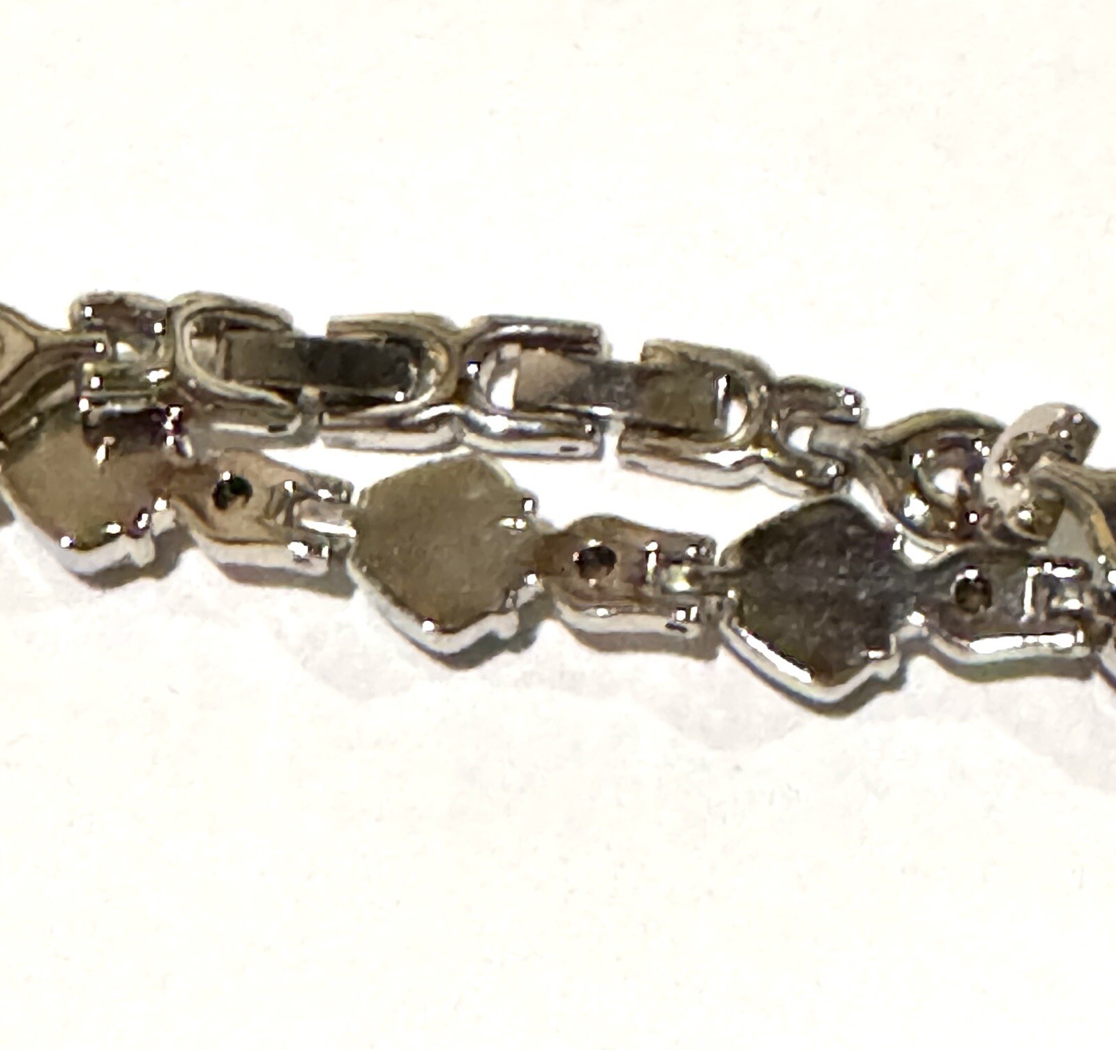 Light Blue & Clear Rhinestones Bracelet adjustable 6.5"-7.5" Stamped China gallery