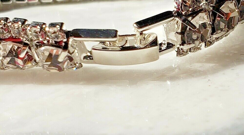 12 Carats AAA White Diamonique Austria Crystals 18K White Gold Filled Bracelet gallery