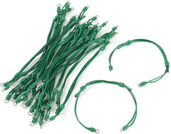 20Pcs Dark Green Adjustable Braided Cord Colorful Waxed Thread Half Finished Bra