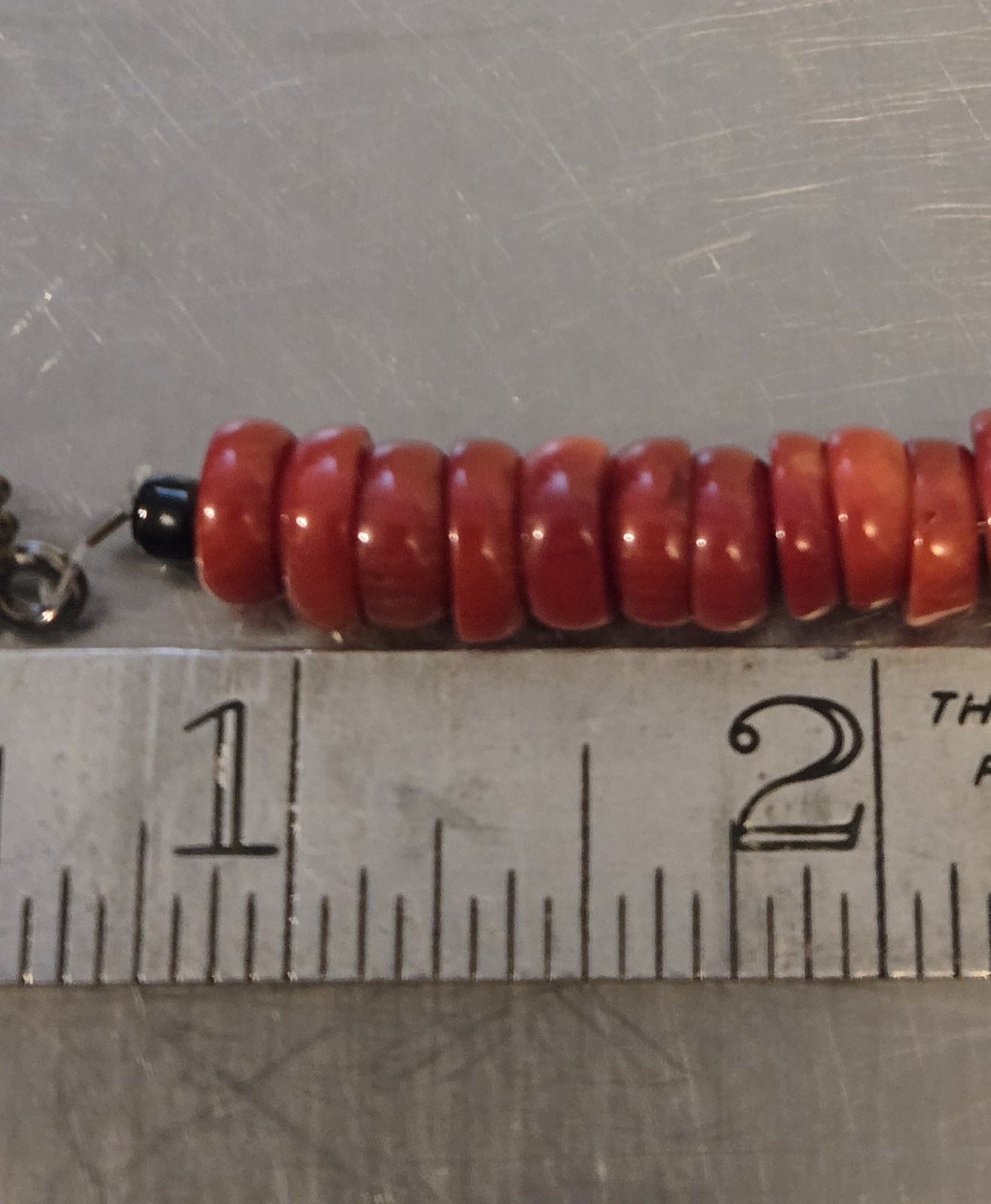 Red Coral Discs Beaded Bracelet 8 Inches gallery