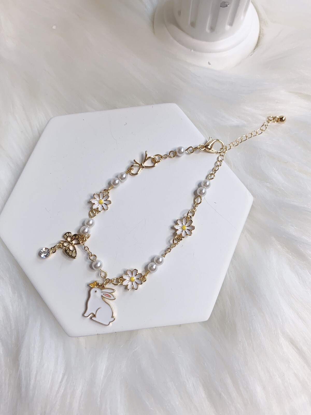 sakura Bunny Rabbit bracelet Japanese Cherry Blossom Charm Adjustable New Gift gallery