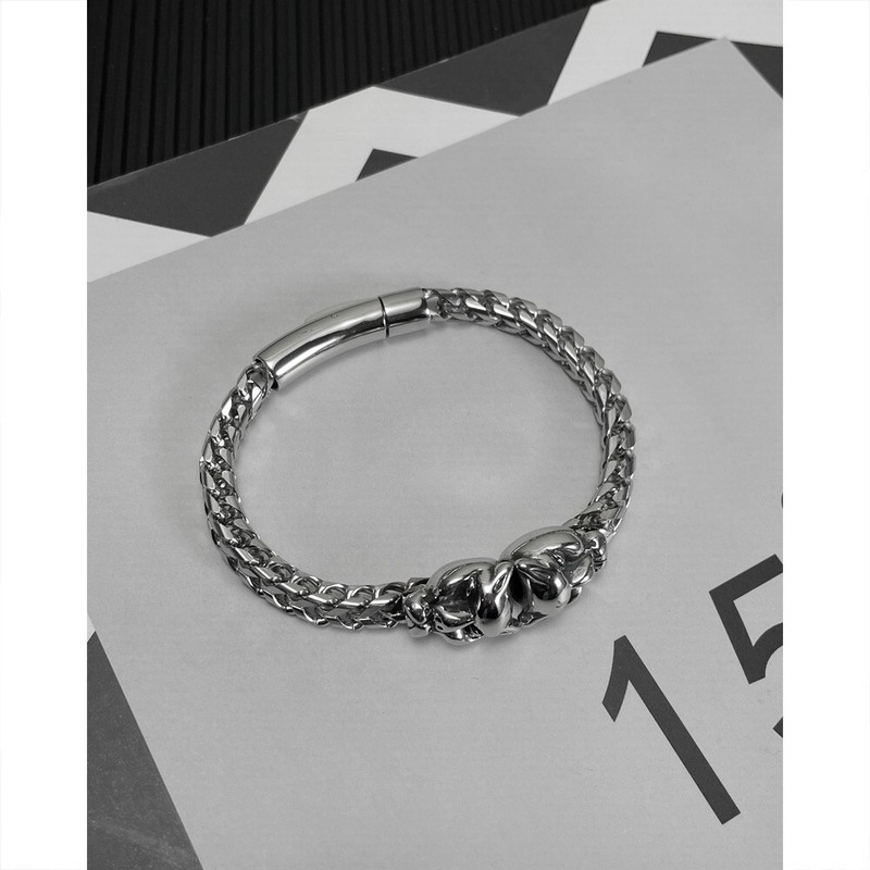 Punk 6mm Mens Hip Hop 21cm Stainless Steel Gift Vintage Wolf Head Link Bracelet gallery