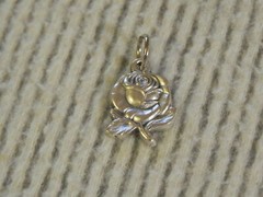 Virgin Mary Rose Charm Small Silver tone Miraculous Medal Pendant