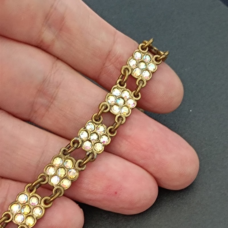 Michal Negrin Bracelet Aurora Borealis Dainty Crystals Iridescent Floral Gift gallery