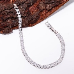 White Topaz, CZ 925 Sterling Silver Adjustable Bracelet 7-8″ B130025