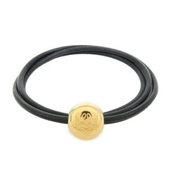 LOEWE Anagram Leather Pebble Bracelet Black Authentic Used F/S