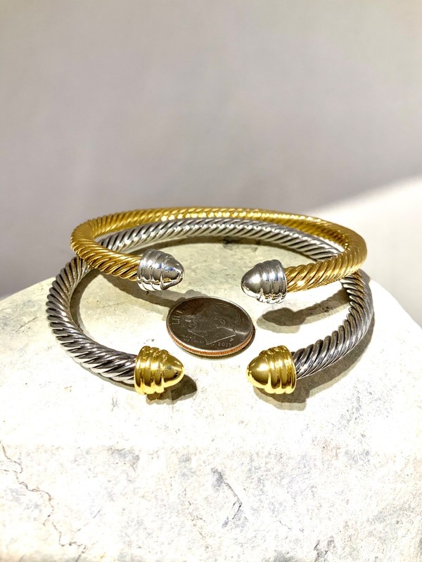5mm plain cable bracelet gunmetal plated black metal Stunning Trendy gold plated gallery