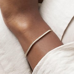 1.00 Ct Round Cut Simulated Diamond Bolo Bracelet In 14K White Gold Plated