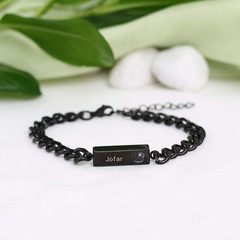 Personalized Projection Bracelet Hidden Photo Engraved Name Gift for Him Her