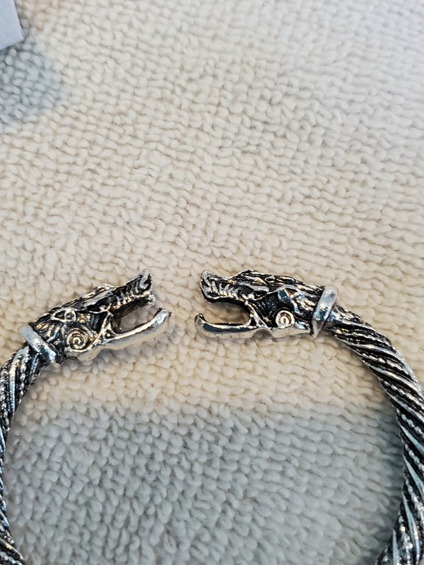 Viking Arm Ring ~ Celtic Dragon Heads Norse ~ Cuff Bracelet gallery