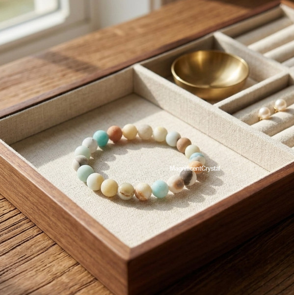 Genuine Matte Amazonite 8mm Beaded Bracelet Calming Spiritual Gemstone Jewelry gallery