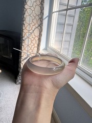 Natural Gray Ice Agate Bangle Bracelet 52-53mm Comes with Gift Box