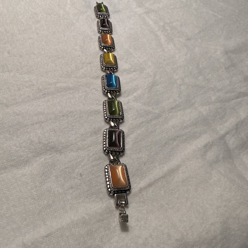 Ladies Multicolor Fashion Silvertone Wrist Bracelet 7 in gallery