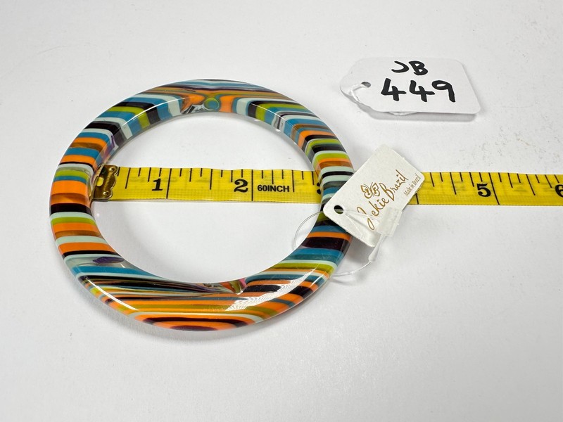 Jackie Brazil Olympic Circles Liquorice Allsort Winter Colour 0.5cm Resin Bangle gallery