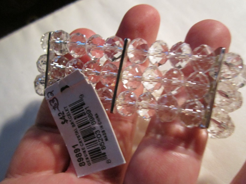 COOKIE LEE GENUINE CRYSTAL BRACELET -FITS UP TO 7 1/2" WRIST HEAVY - OFC-D5