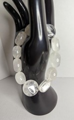 Clear White Chunky Quartz Stretch Bracelet Summer Ready 26.2.17-5