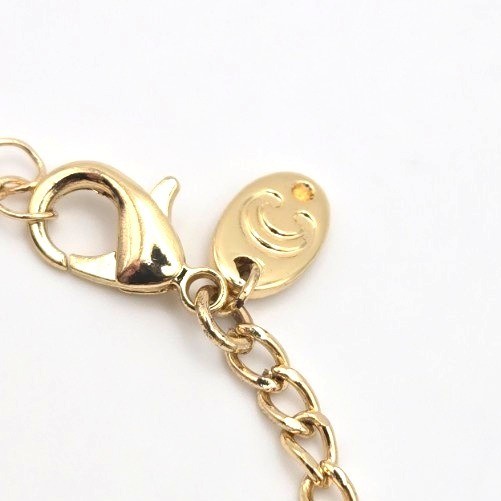 Charming Charlie Gold Tone Floral Bracelet Faux Pearls Crystals Adjustable Chain gallery