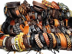 wholesale assorted retro men’s hand made surfer Genuine Leather cuff bracelets