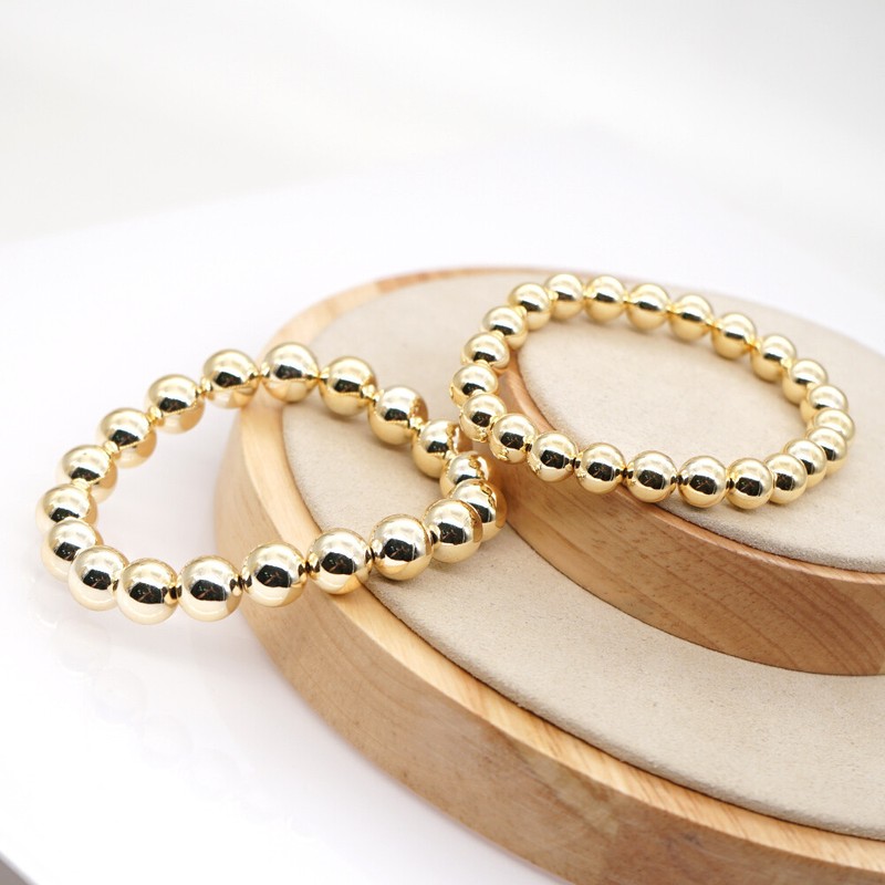 Gold Filled Bead Bracelet Signature Handmade Stackable Stretchy Beauty Bracelets gallery