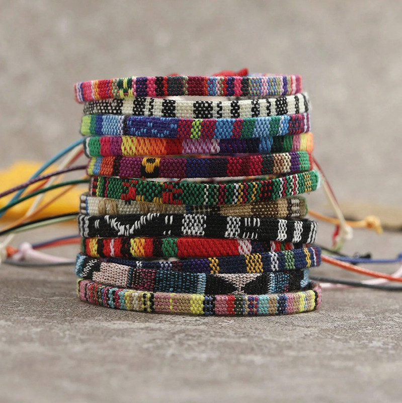12PCS Boho Beach Surfer Bracelet Set Handmade Braided Summer Jewelry Gift - NEW gallery