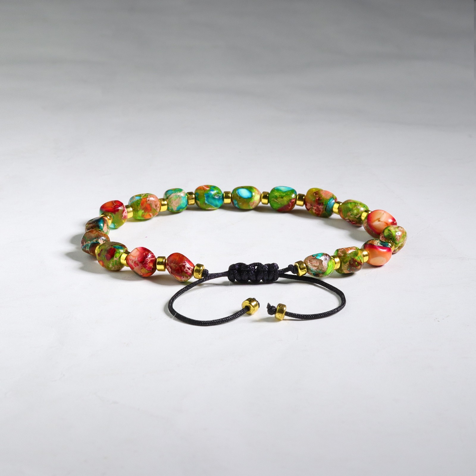 Rainbow Sea Sediment Jasper Bracelet Floral Crystal Stone Jewelry Women Gift gallery