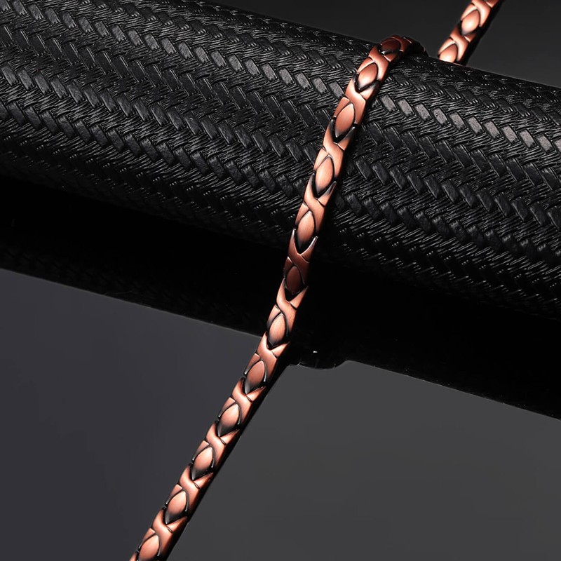 Thin solid copper magnetic bracelet women energy stress arthritis pain relief gallery