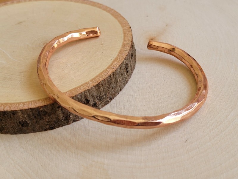 Hammered Solid Pure Copper Cuff - Copper Arthritis Therapy Adjustable Bracelet gallery