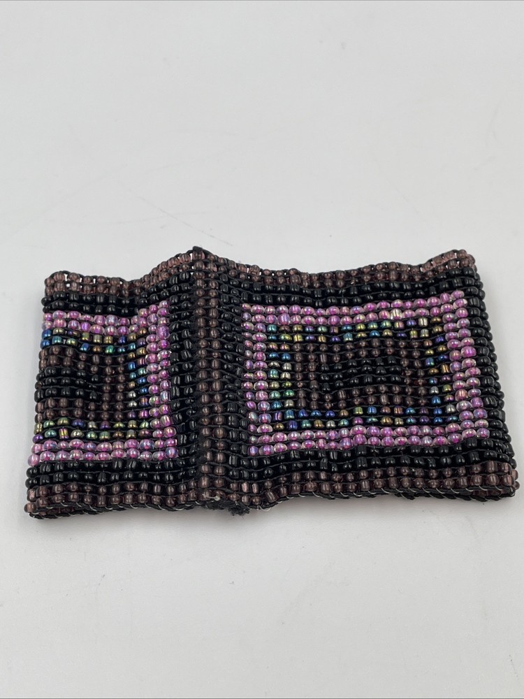 Seed Bead Bracelet Handmade Fashion Jewelry Stretch Cuff Beautiful Purple T5