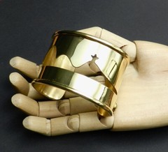Vintg Francesca Romana Diana Christ the Redeemer Cuff Bracelet Rutilated Quartz