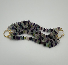 Multi-Strand Stone Chip Beaded Bracelet 7 in