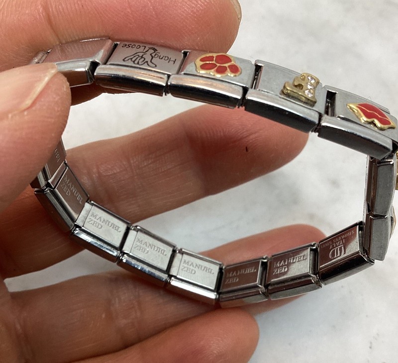 Italian Charm Bracelet Stainless Steel Zoppini Manuel Zed Florence+ Extra Links gallery